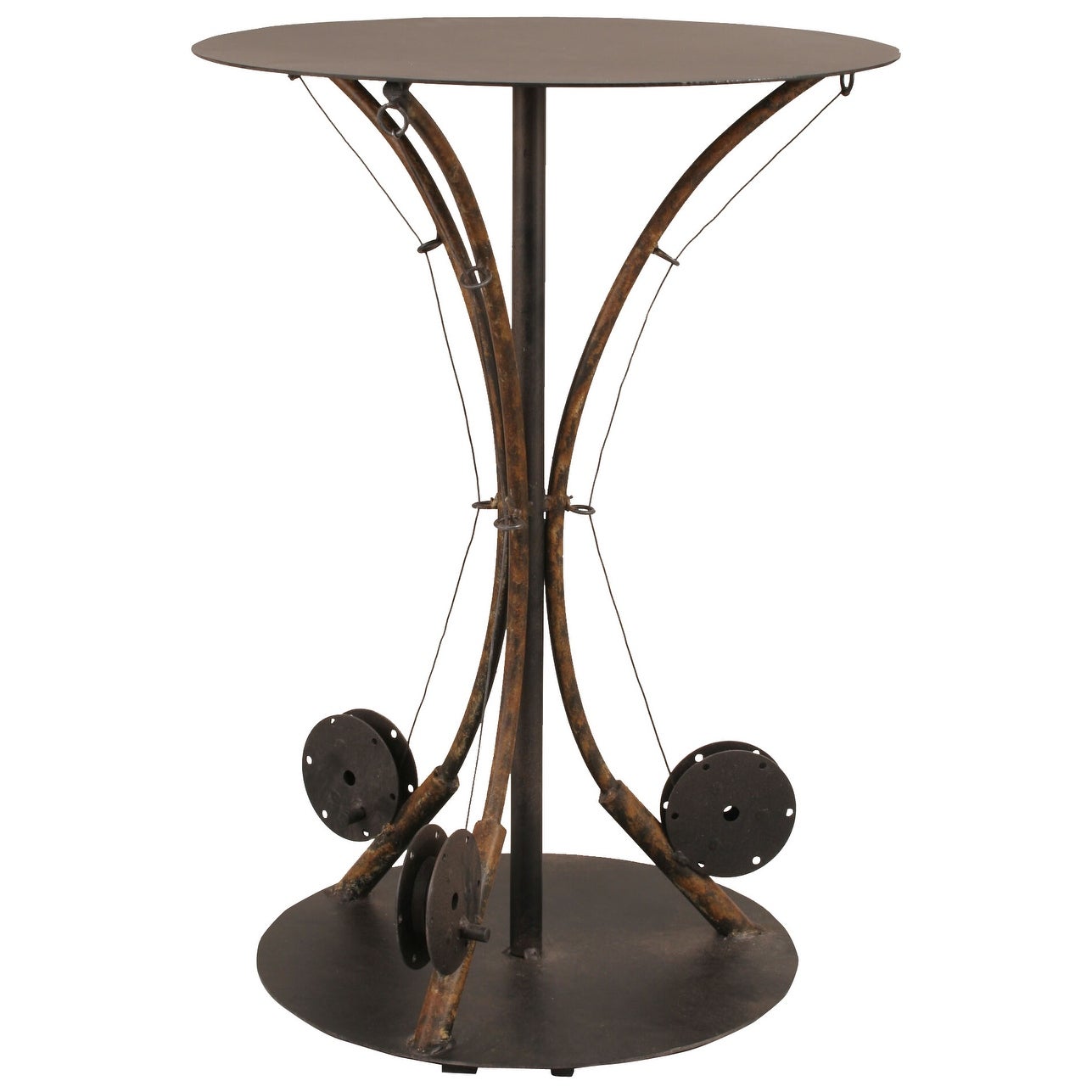Rustic Fishing Pole End Table - 3 Fly Fishing Poles - Mycitystee