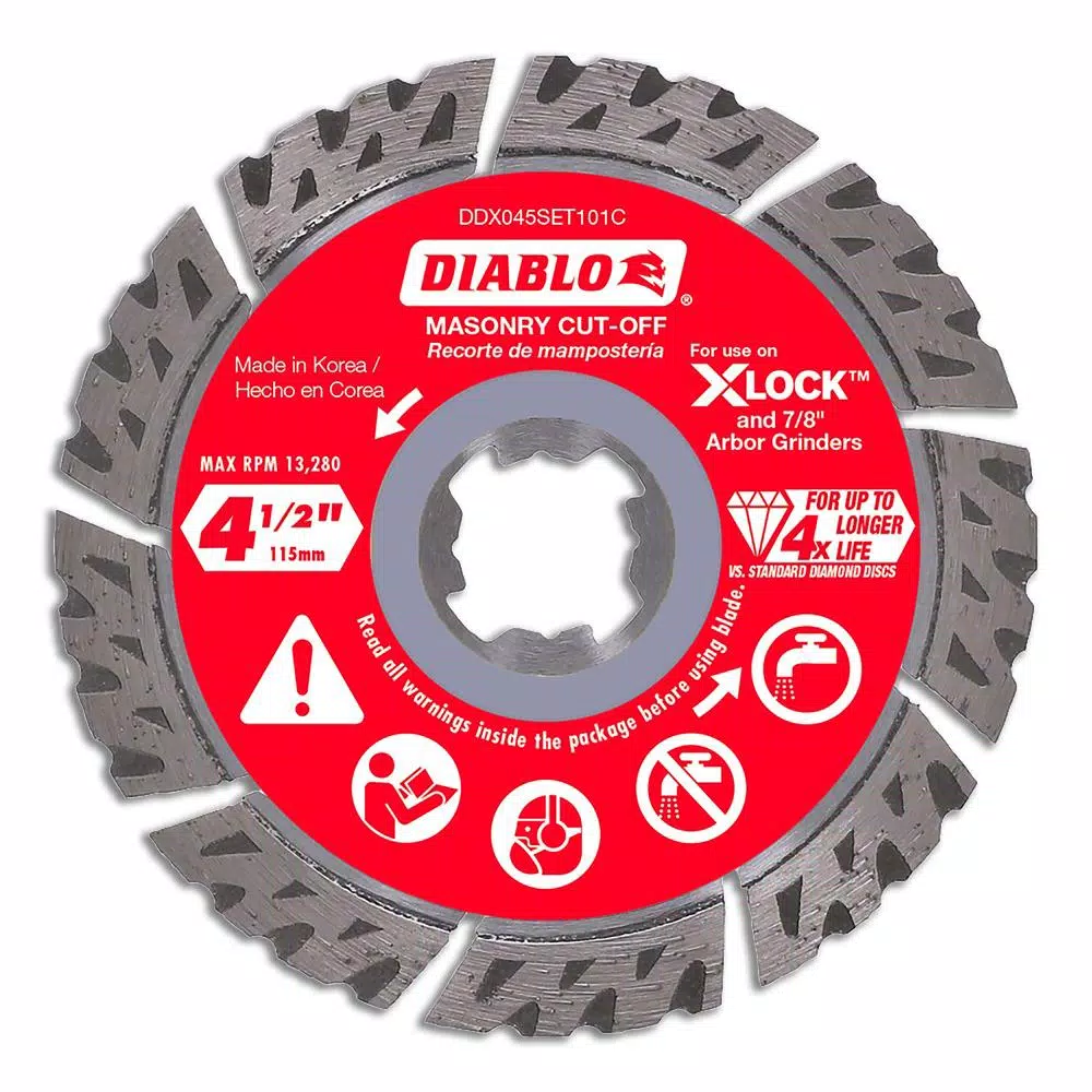 DIABLO 4-1/2 in. Diamond Segmented Turbo Masonry Cut-Off with X-Lock Arbor and#8211; XDC Depot - Mycitystee