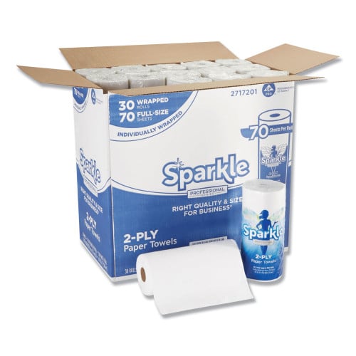 Georgia-Pacific Sparkle ps Perforated Paper Towels， 2-Ply， 11x8 4/5， White，70 Sheets，30 Rolls/Ct (2717201) - Mycitystee