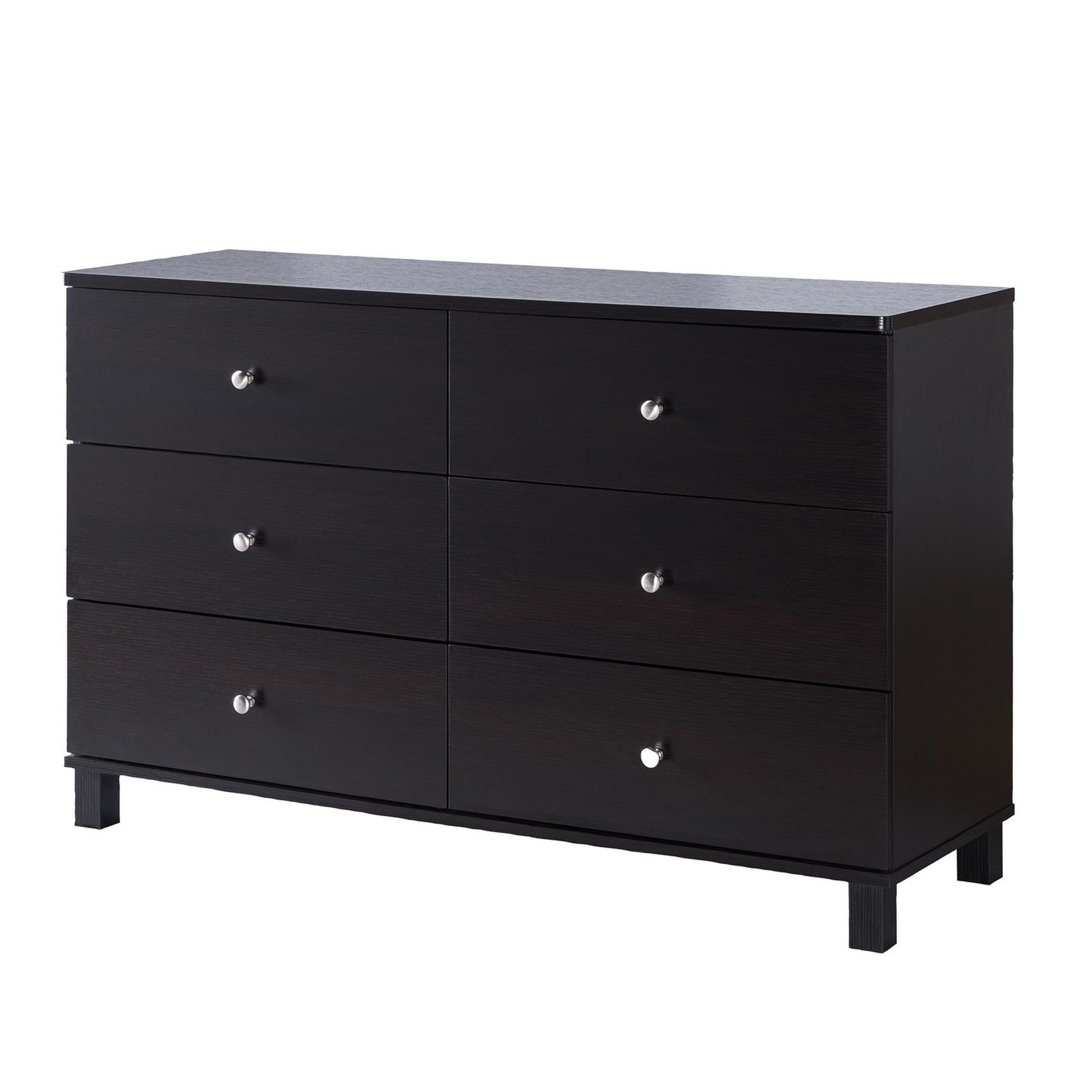 47.25 Inches 6 Drawer Dresser with Straight Legs， Dark Brown - - 32904391 - Mycitystee