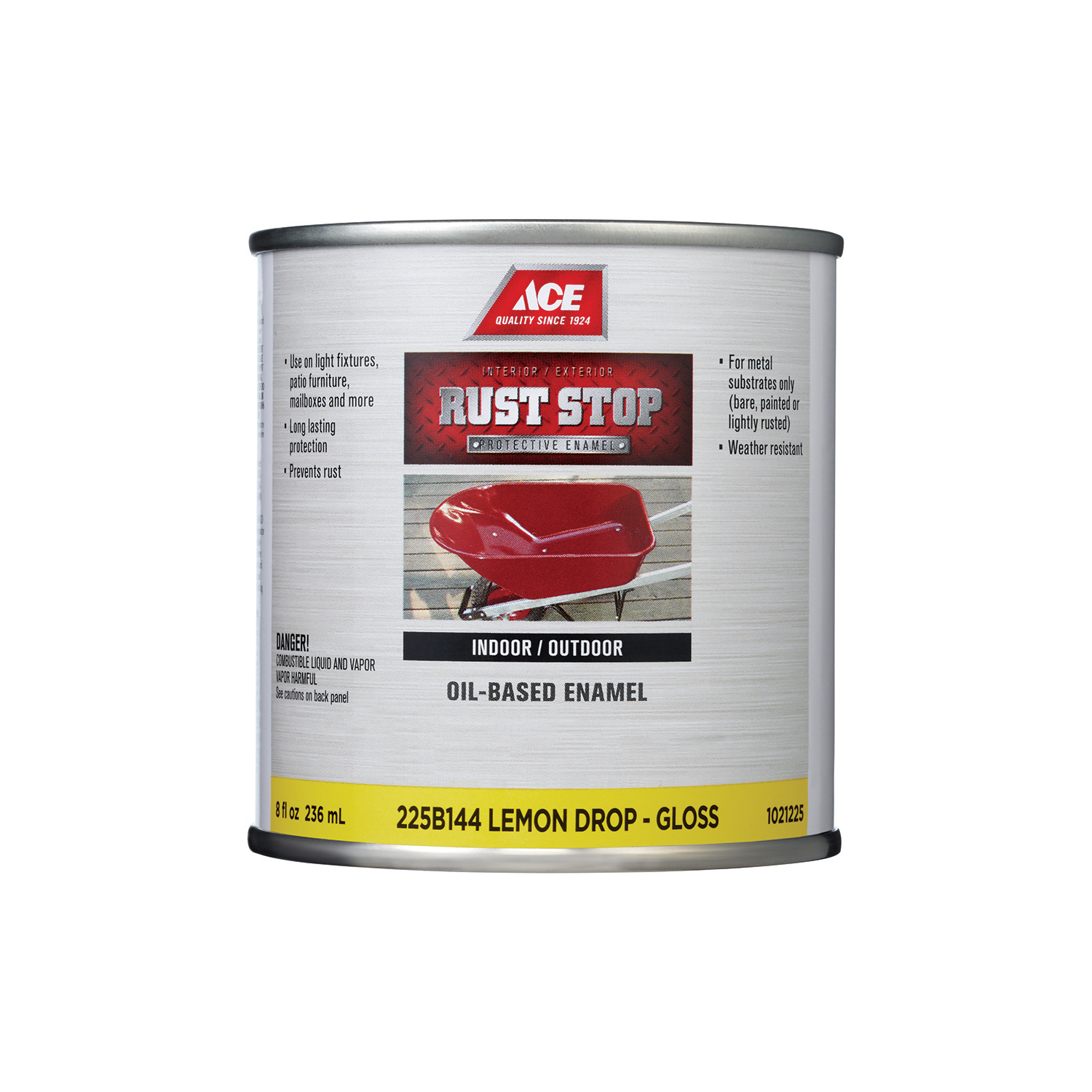 Ace Rust Stop Indoor / Outdoor Gloss Lemon Drop Oil-Based Enamel Rust Preventative Paint 1/2 pt - Mycitystee