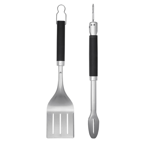 Weber 6771 Precision Series Grill Tongs and Spatula Set， Stainless Steel Blade， Stainless Steel， Rubber Handle - Mycitystee