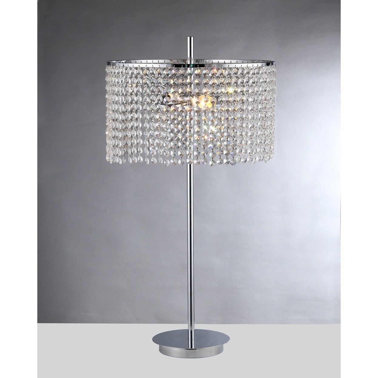 Leah 2-light Chrome 15-inch Crystal Table Lamp - Mycitystee