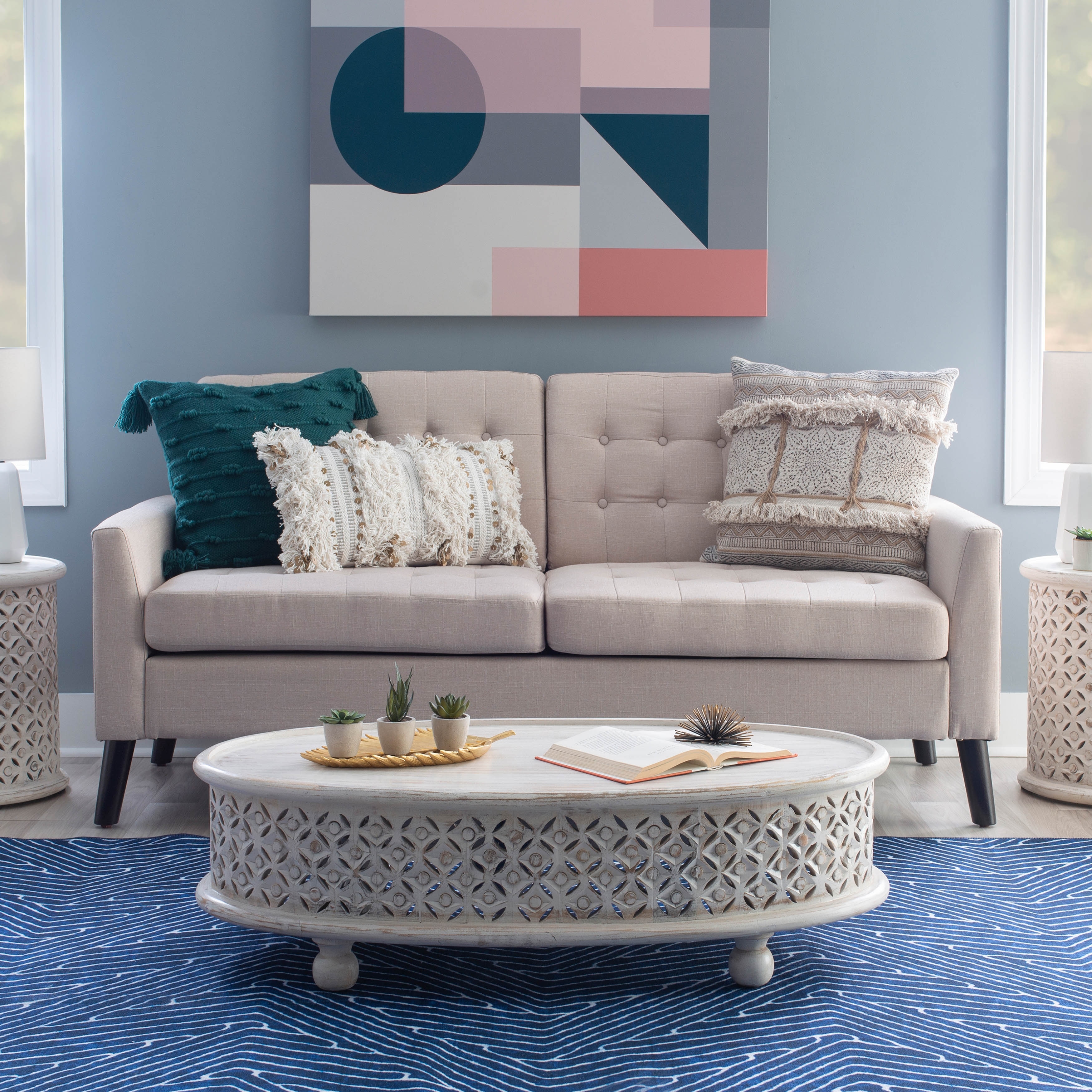 Jennifer Boho Oval Coffee Table - Mycitystee
