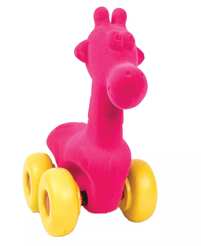 Rubbabu Pink Giraffe Aniwheels Baby Toy - Mycitystee