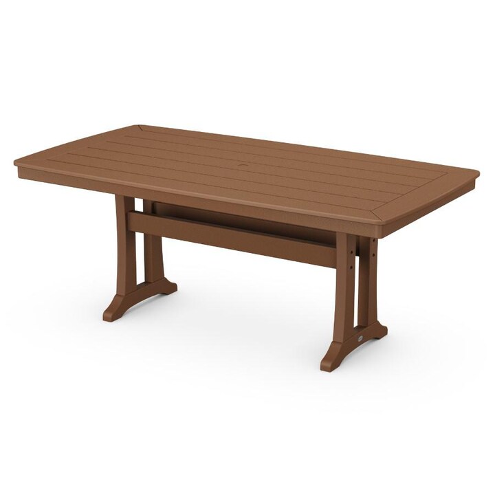 POLYWOOD Nautical Trestle 38 X 72-Inch Dining Table in Teak - Mycitystee