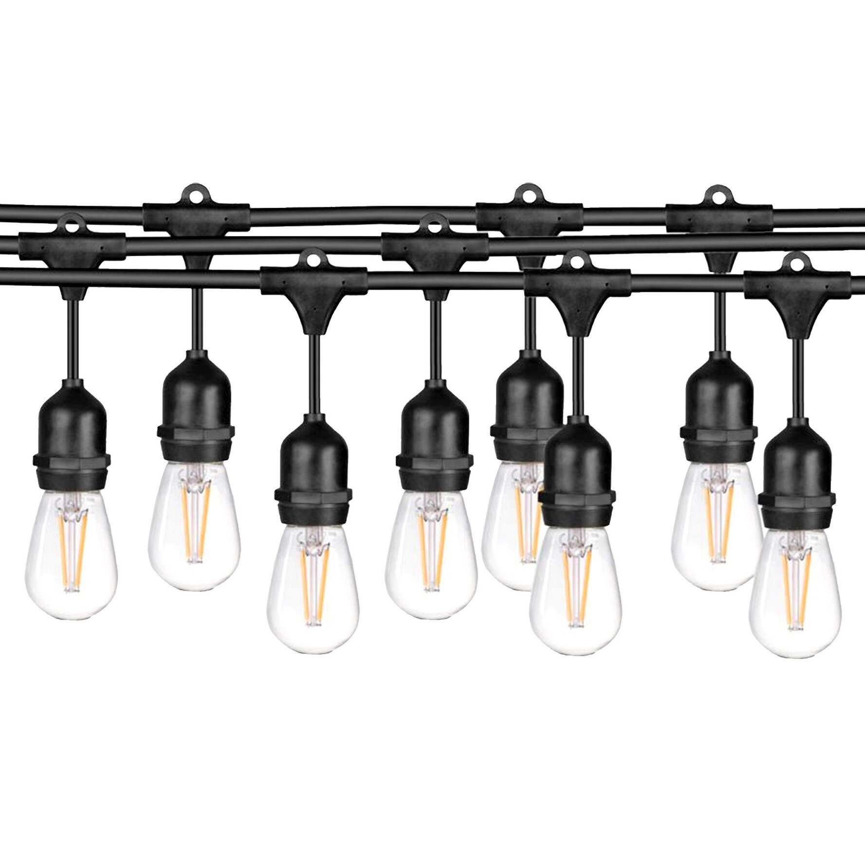 LEDPAX 48-foot Outdoor Waterproof 15-light LED String Lights - Black - 48 Foot Shopping - The Best Deals on String Lights | 26781890 - Mycitystee