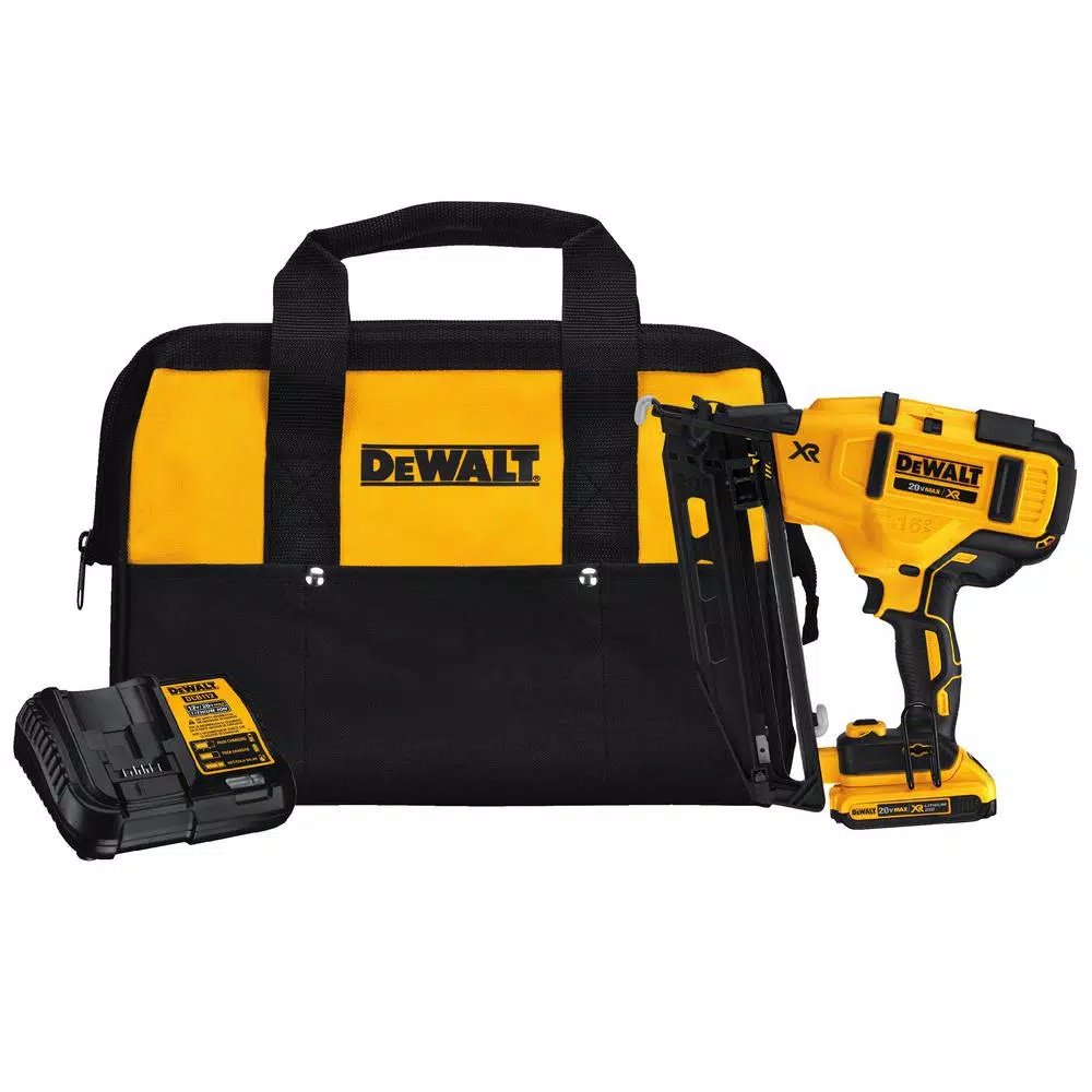 DEWALT 20-Volt Max 16-Gauge Cordless Angled Finish Nailer Kit and#8211; XDC Depot - Mycitystee