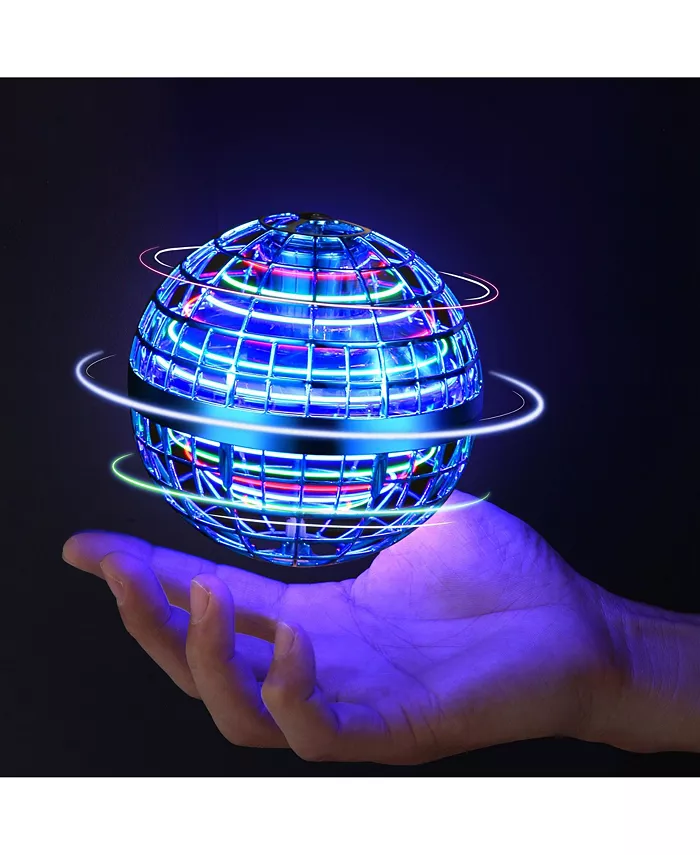 Dartwood Flying Orb Ball Globe-Shaped Mini Drone Hover Ball with LED and Hidden Propellers - Safe Outdoor Toys for Kids and Adults - Mycitystee