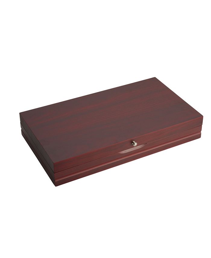 Wallace Dark Walnut Lined Single Stainless-Steel Flatware 19in Chest - Mycitystee