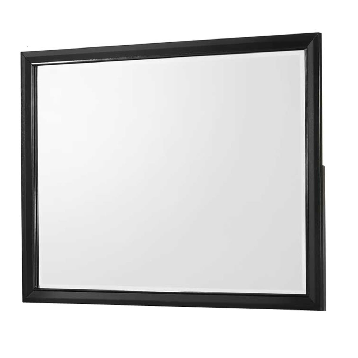 Rectangular Wooden Frame Dresser Top Mirror， Black and Silver - - 31102123 - Mycitystee