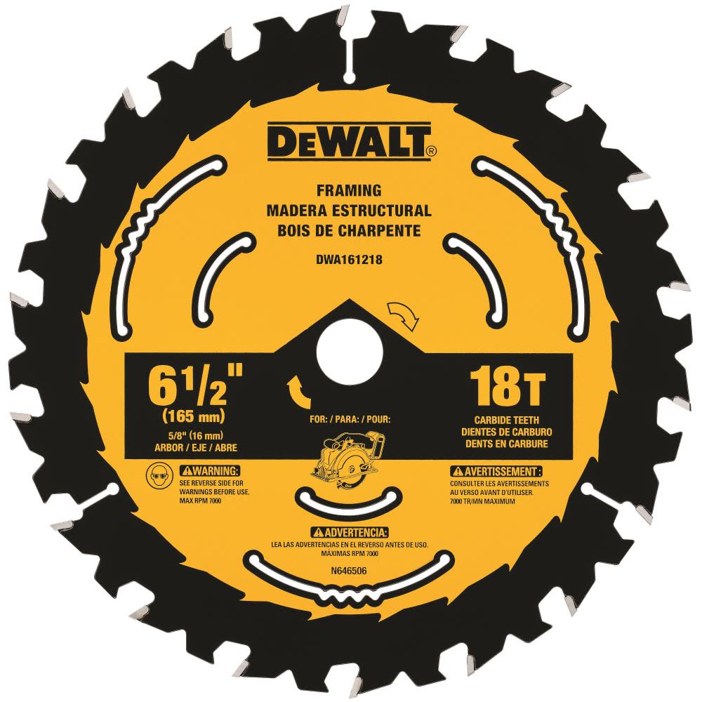DEWALT 6-1/2 In. 18T Circular Saw Blade 1 DWA161218 from DEWALT - Mycitystee
