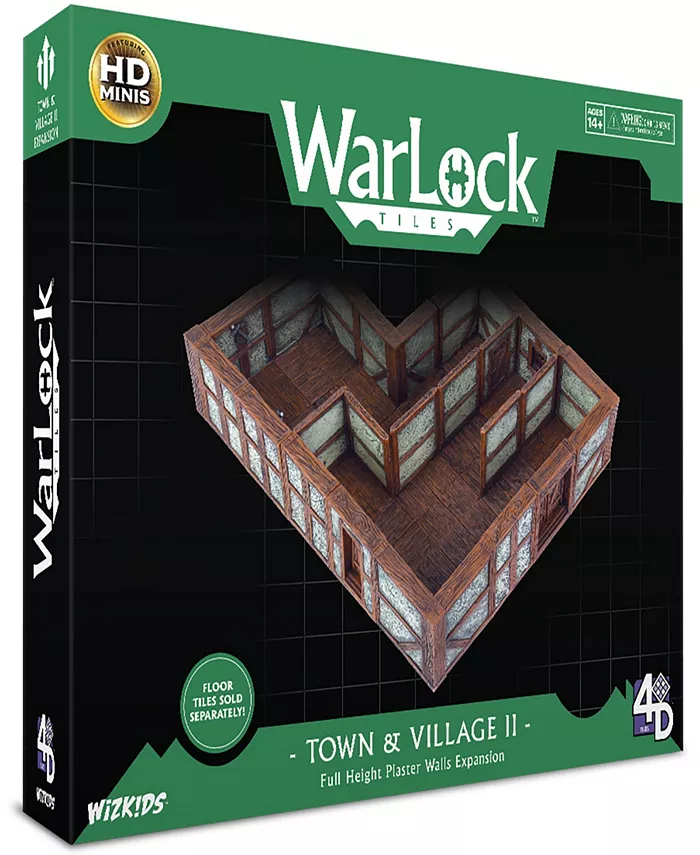 WizKids Games Warlock Tiles Town Village II Full Height Plaster Walls Expansion Miniatures Role Playing Game Tabletop Accessory - Mycitystee