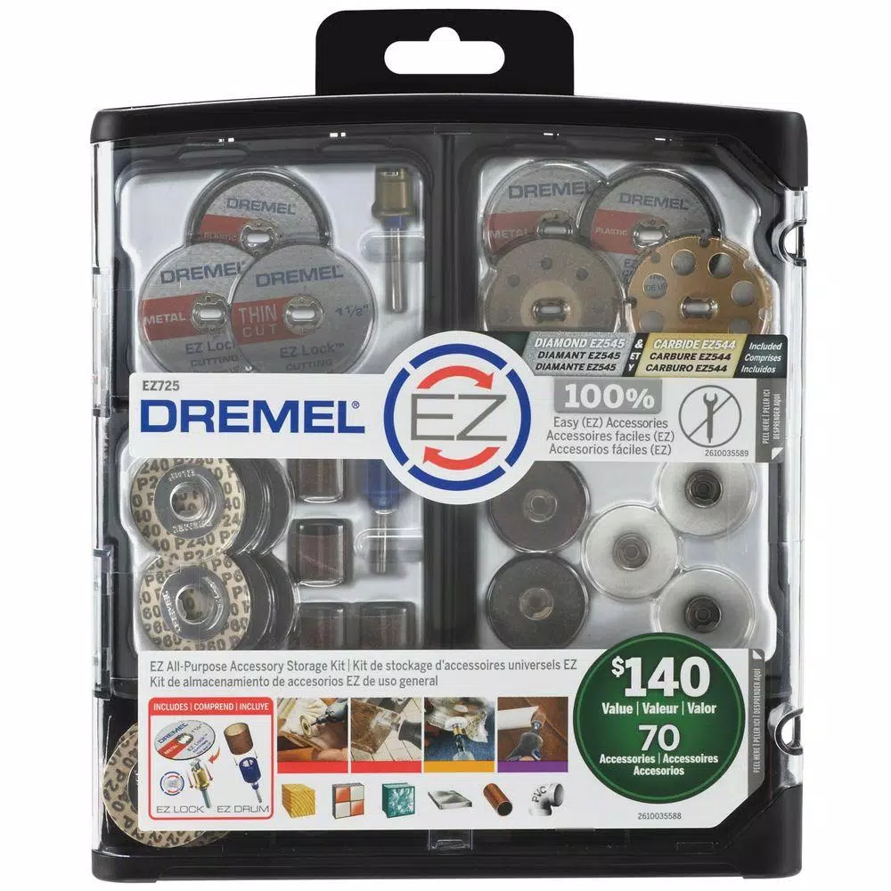 Dremel EZ Lock All-Purpose Rotary Tool Accessory Storage Kit (70-Piece) and#8211; XDC Depot - Mycitystee