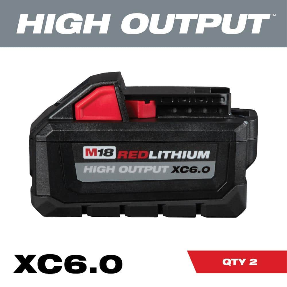 Milwaukee M18 18-Volt Lithium-Ion High Output 6.0Ah Battery Pack (2-Pack) 48-11-1862 - Mycitystee