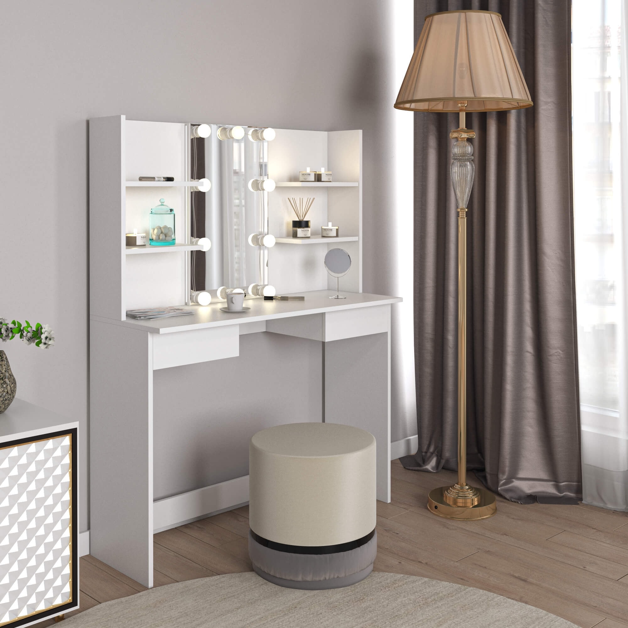 Lucy Makeup Table with LED - - 34488862 - Mycitystee