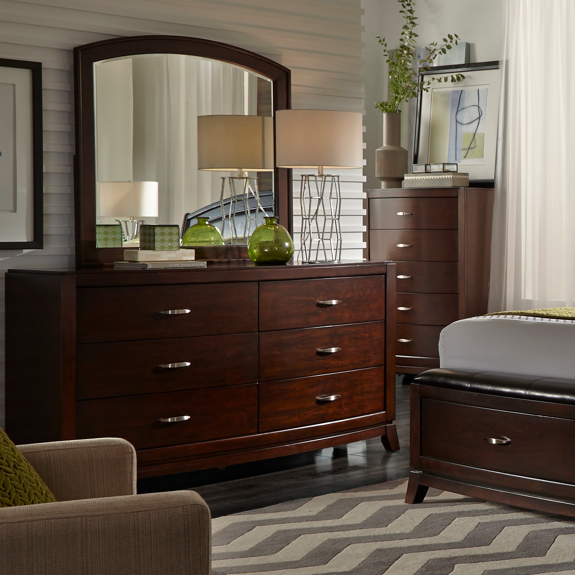 Avalon Dark Truffle Dresser and Mirror - - 9438898 - Mycitystee