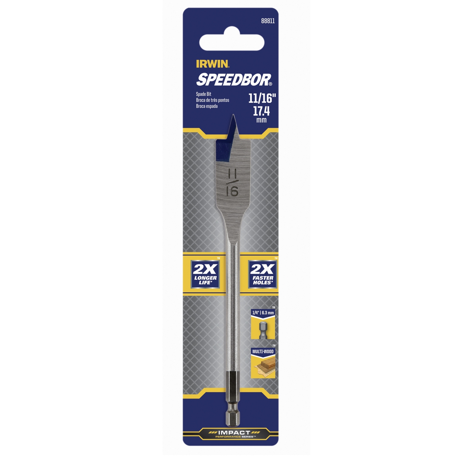 Irwin Speedbor 11/16 in. X 6 in. L Carbon Steel Wood Boring Bit 1 pc - Mycitystee