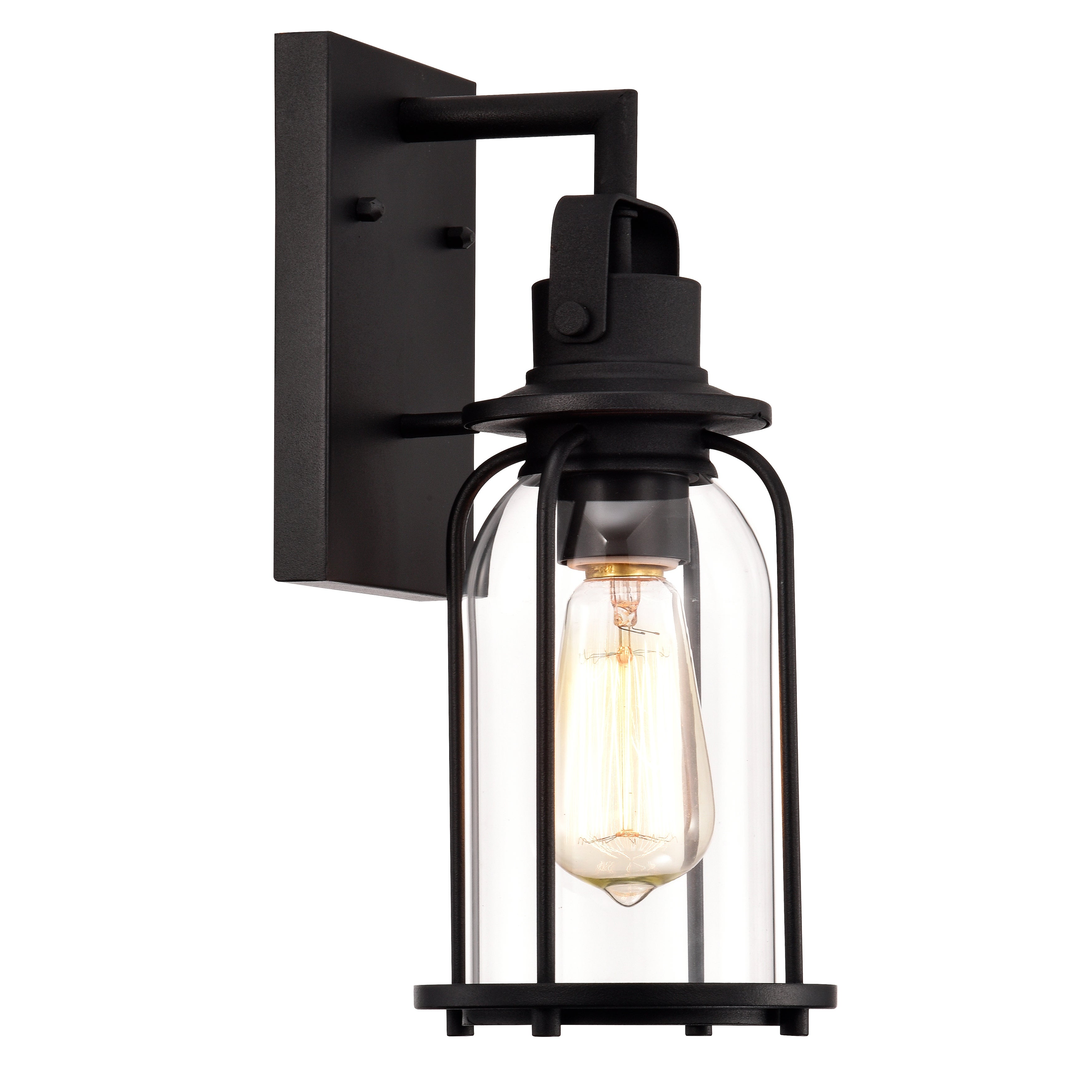 1-light Textured Black Outdoor Wall Lantern Shopping - The Best Deals on Outdoor Wall Lanterns | 37085338 - Mycitystee