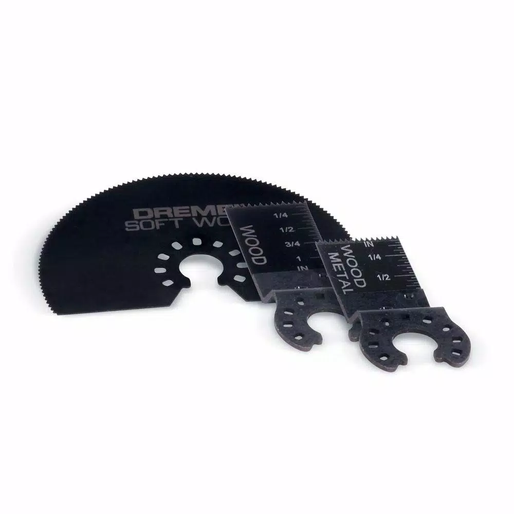 Dremel Multi-Max Oscillating Tool Universal Cutting Assortment Blades for Wood， Drywall， and Metal (3-Pack) and#8211; XDC Depot - Mycitystee