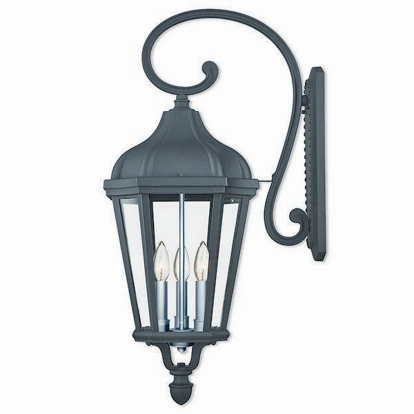 Livex Lighting 76192-14 Outdoor Wall Lantern 3 light Textured Black - Mycitystee