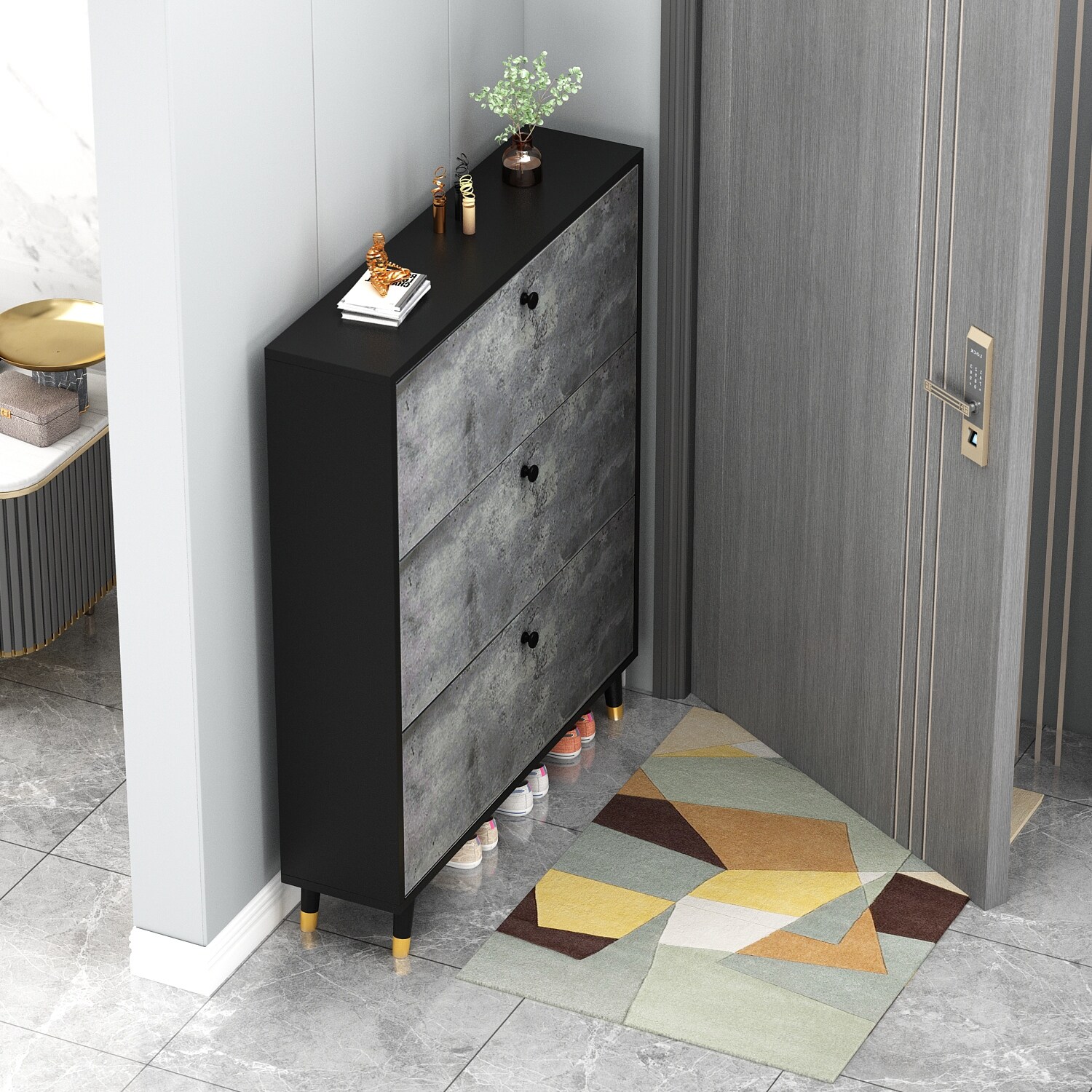 Contemporary 3-tier Shoe Storage Cabinet - - 34181353 - Mycitystee