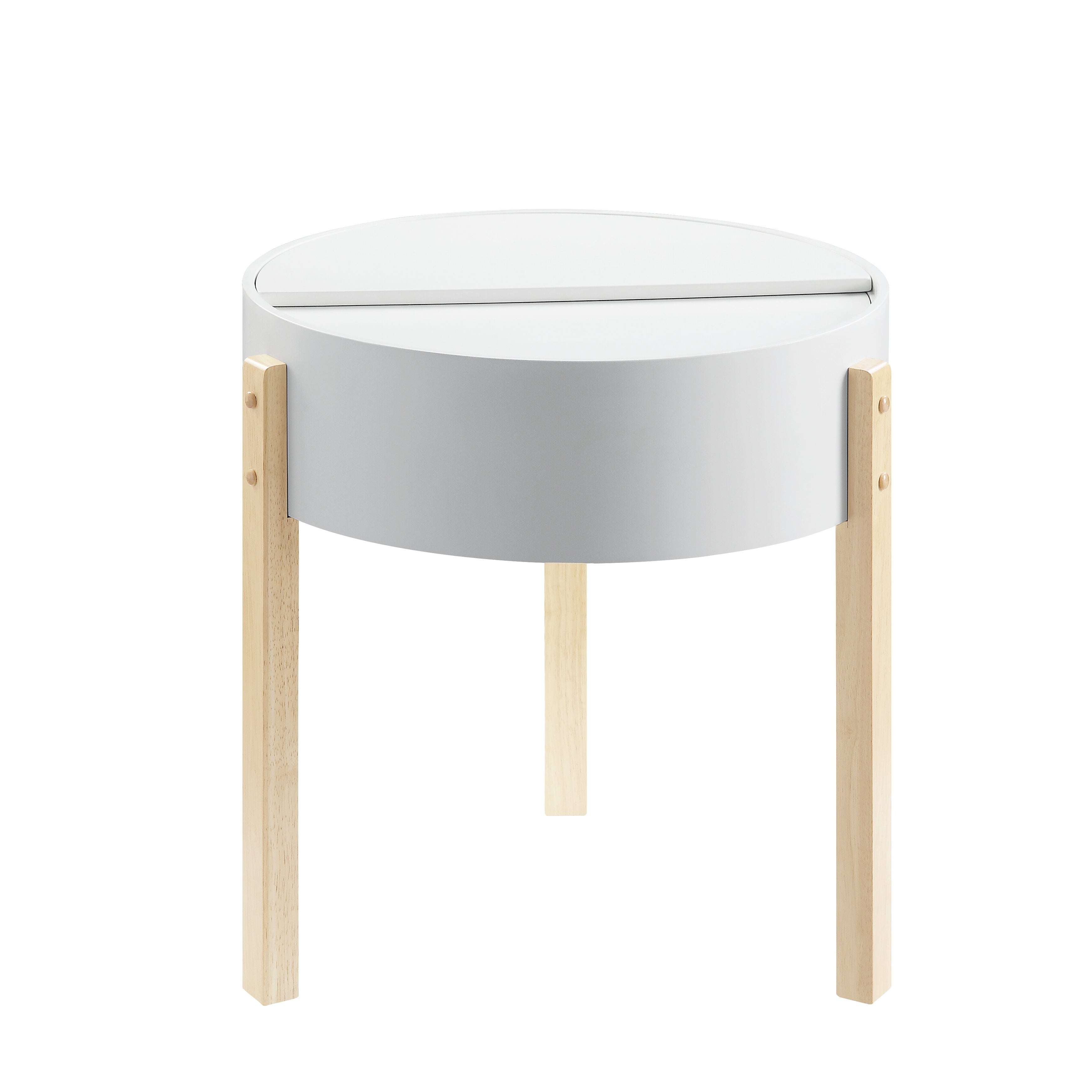 ACME Bodfish End Table in White and Natural - Mycitystee