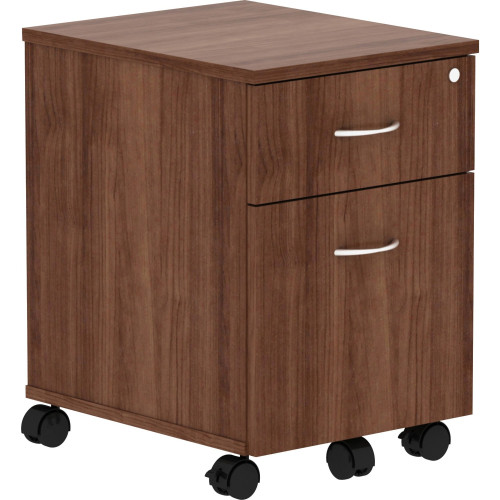 Lorell Relevance Walnut Laminate Mobile Pedestal - 2-Drawer (16230) - Mycitystee
