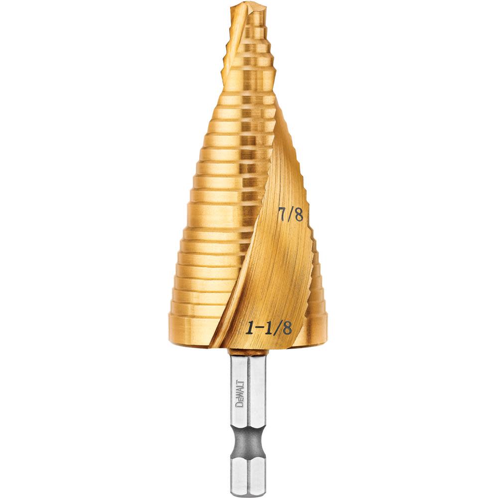 DEWALT 7/8 In. 1-1/8 In. Impact Ready Step Drill Bit DWA1789IR from DEWALT - Mycitystee
