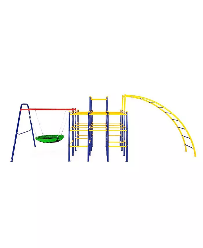 ActivPlay Modular Jungle Gym with Saucer Swing and Arched Ladder Climber Kit， Set of 3 - Mycitystee
