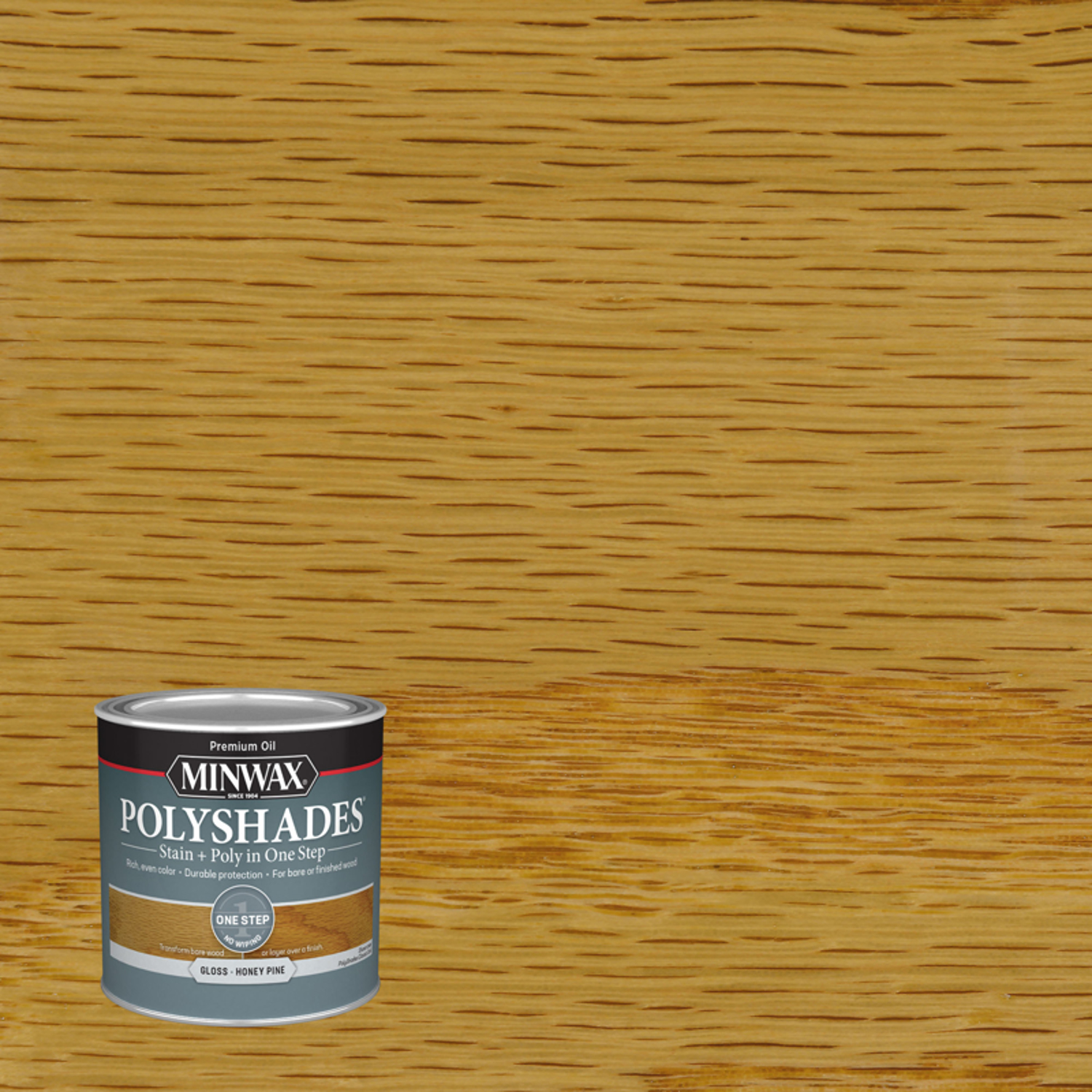 Minwax PolyShades Semi-Transparent Gloss Honey Pine Oil-Based Stain/Polyurethane Finish 0.5 pt - Mycitystee