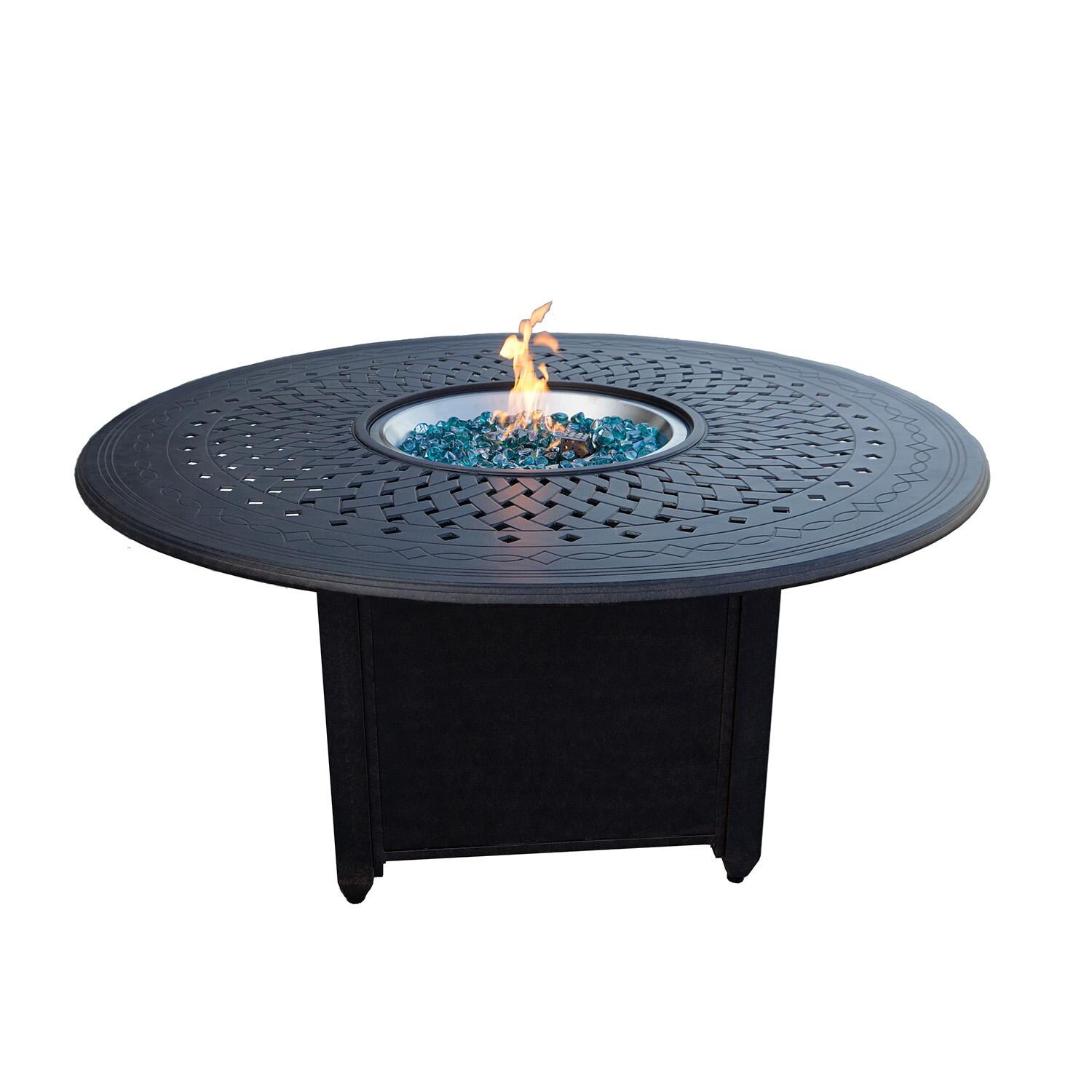 Darlee AC Series 60-Inch Round Propane Fire Pit Dining Table - Mycitystee
