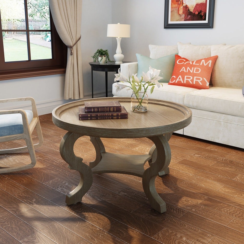 Althea Round Faux Wood Coffee Table by Christopher Knight Home - Mycitystee