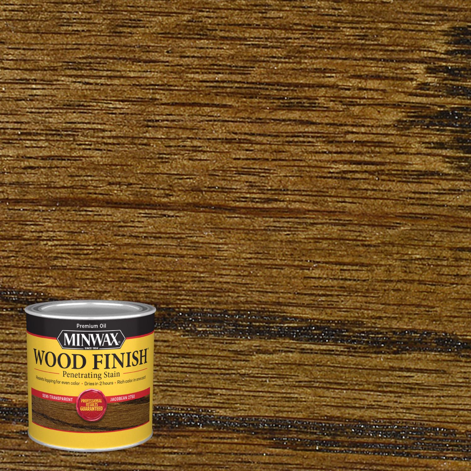 Minwax Wood Finish Semi-Transparent Jacobean Oil-Based Penetrating Wood Stain 0.5 pt - Mycitystee
