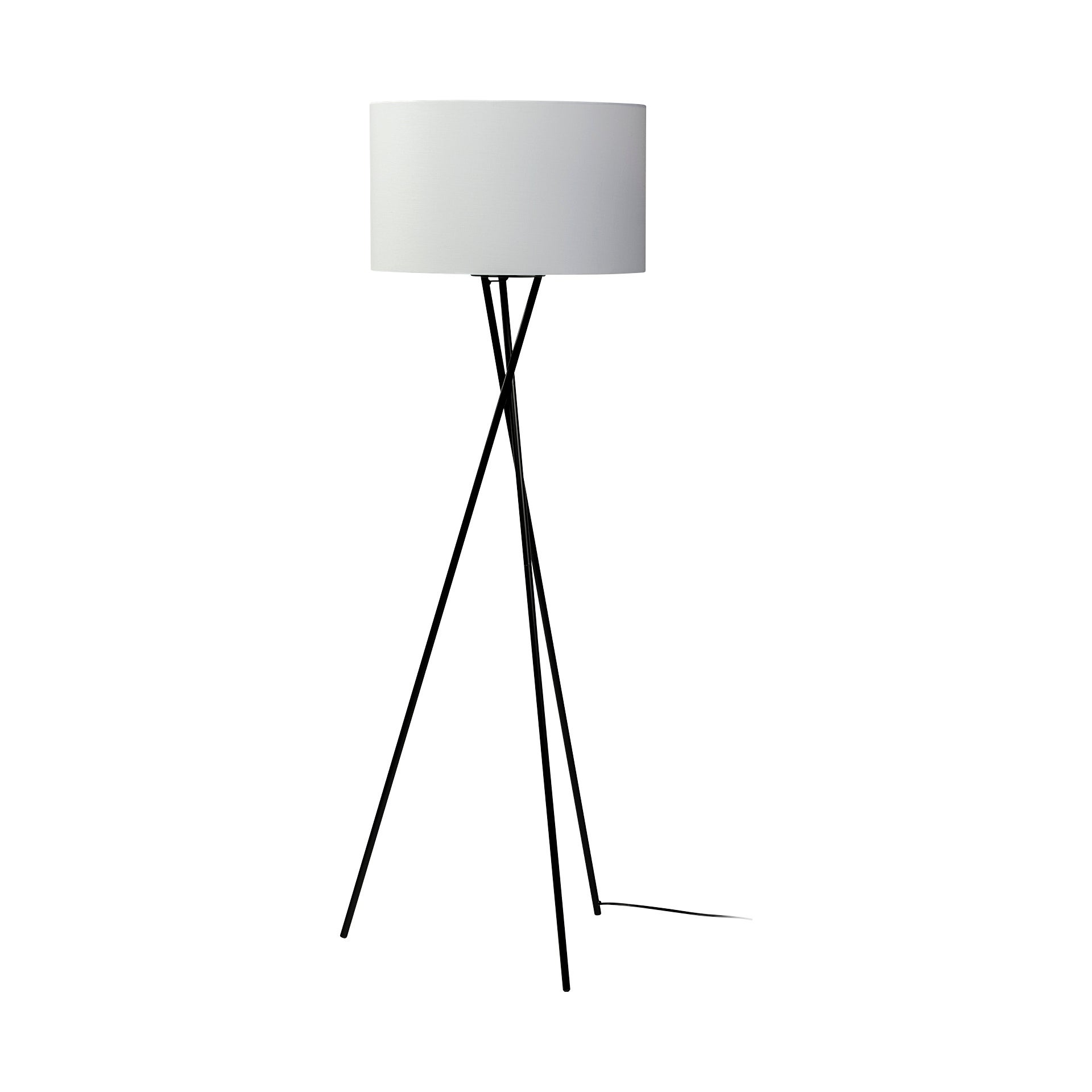 Ambrose Black Metal w/White Fabric Shade Floor Lamp - 22