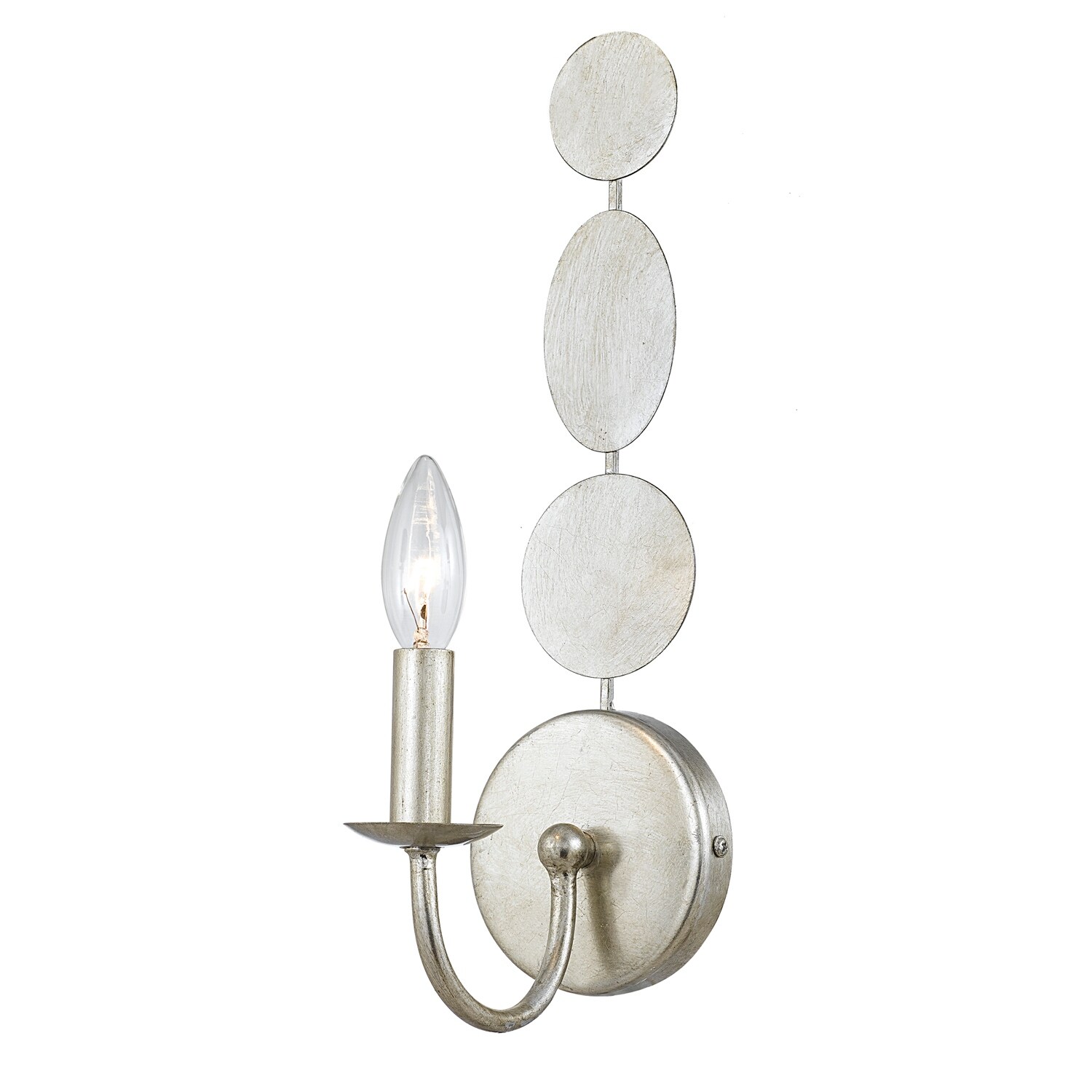 Layla 1 Light Antique Silver Sconce - 4.25'' W x 15.5'' H x 6.25'' D - Mycitystee