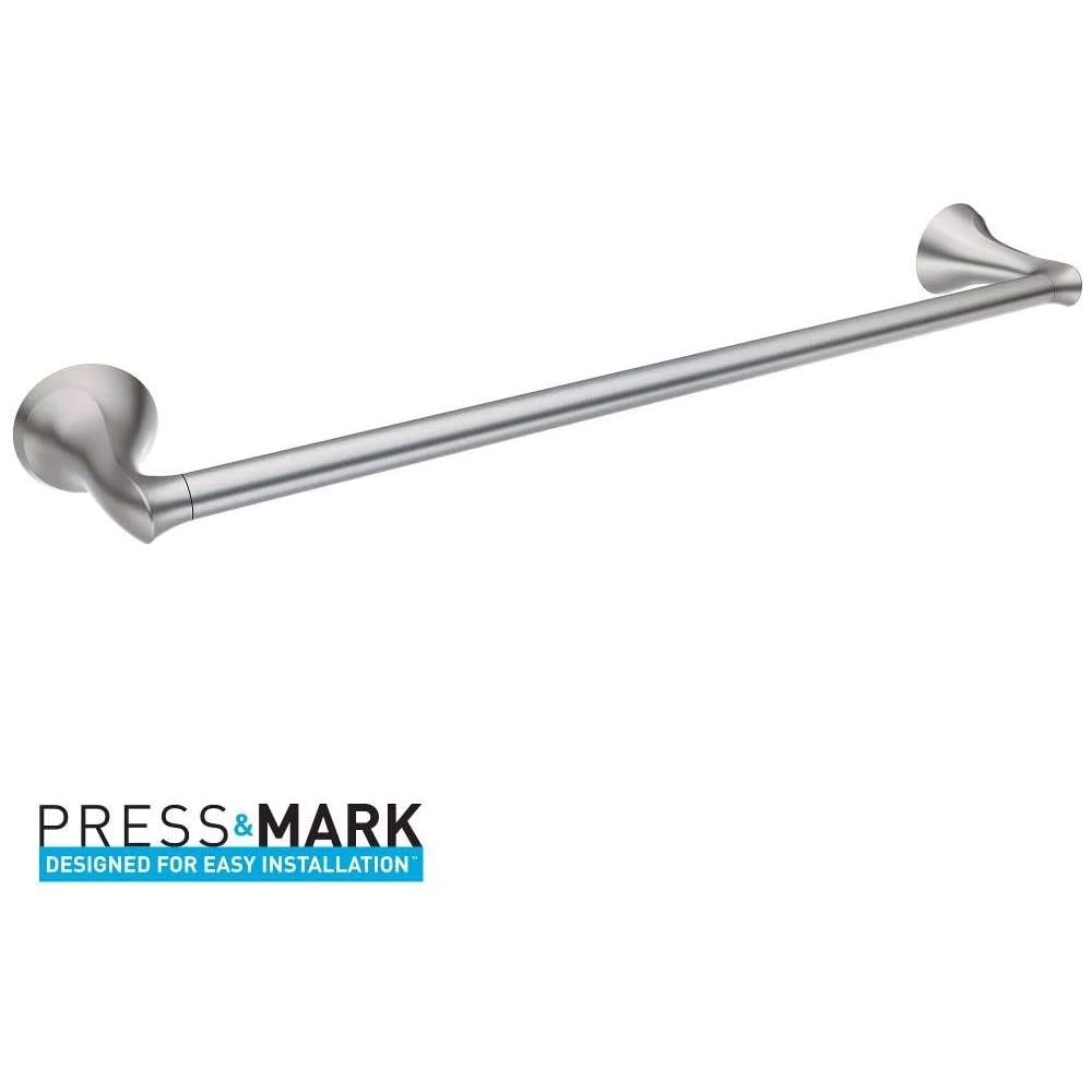Moen Darcy Brushed Nickel 18 Towel Bar with Press and Mark Stamp - Mycitystee