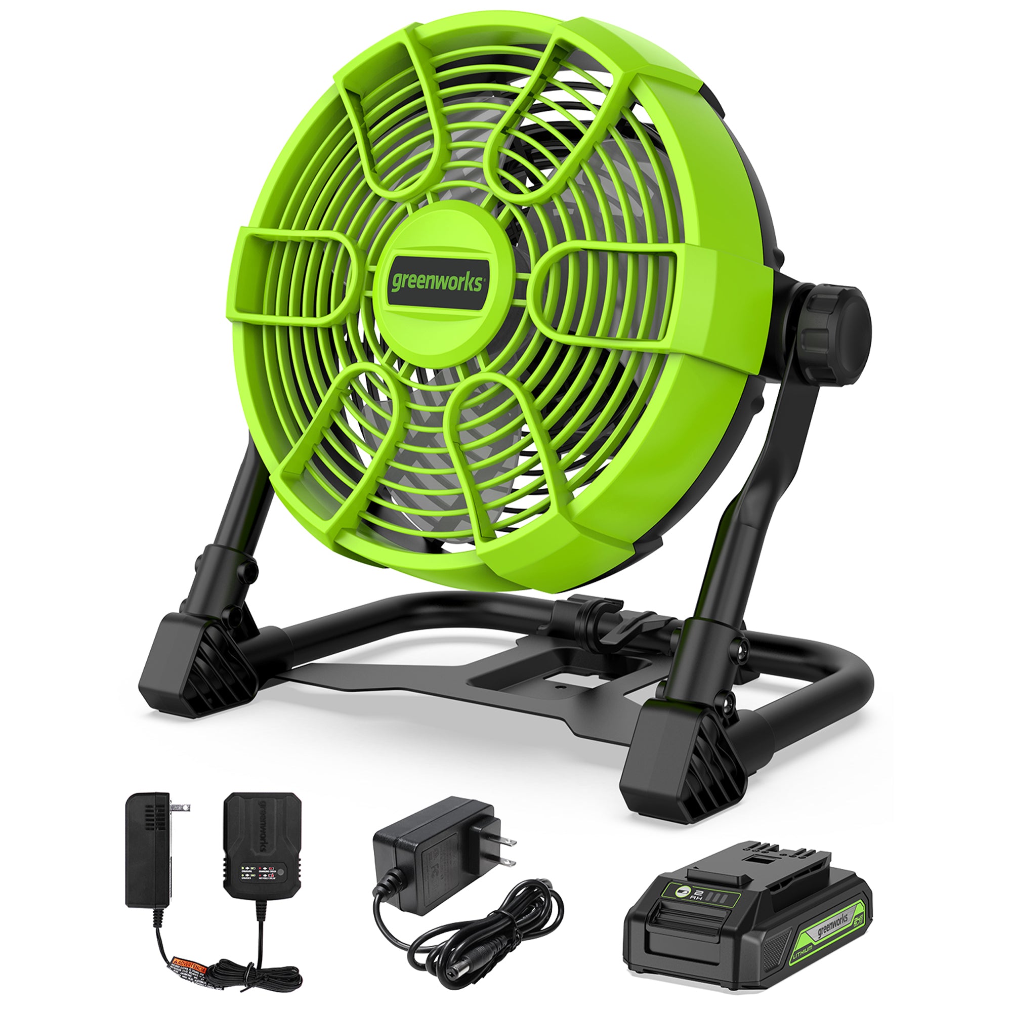 24V Cordless Fan w/ 2.0Ah USB Battery  0.5Ah Charger - Mycitystee