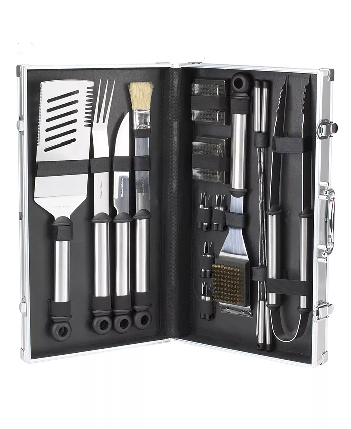 Picnic At Ascot 20 Piece Stainless Steel Barbecue Grill Tool Set - Aluminum Case - Mycitystee