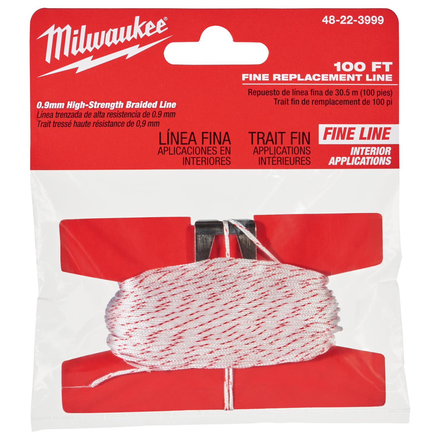 Milwaukee Fine Replacement Chalk String 100 ft. Red/White Fine Line - Mycitystee