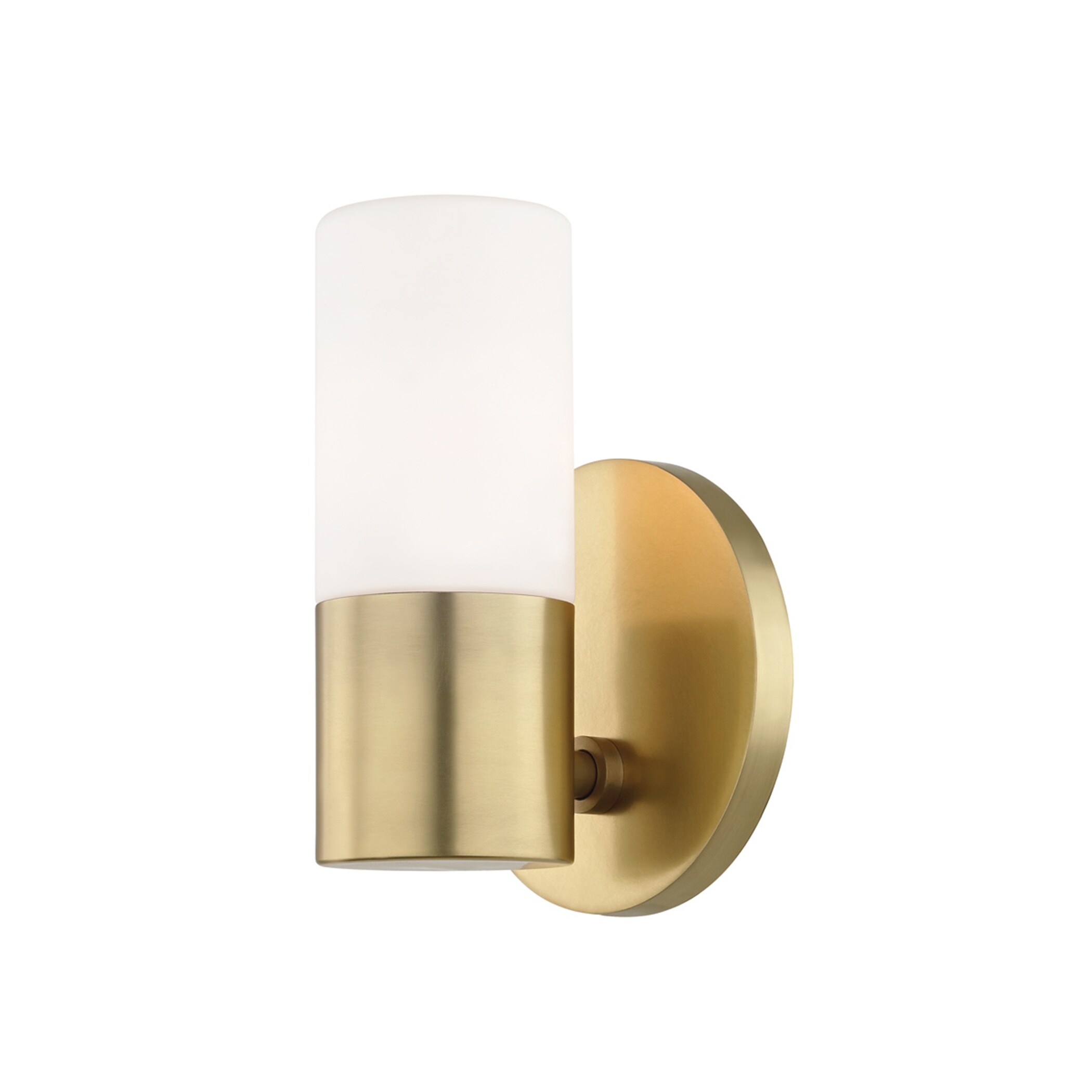 Mitzi by Hudson Valley Lola 1-light Aged Brass ADA Wall Sconce， Opal Matte Glass - Mycitystee