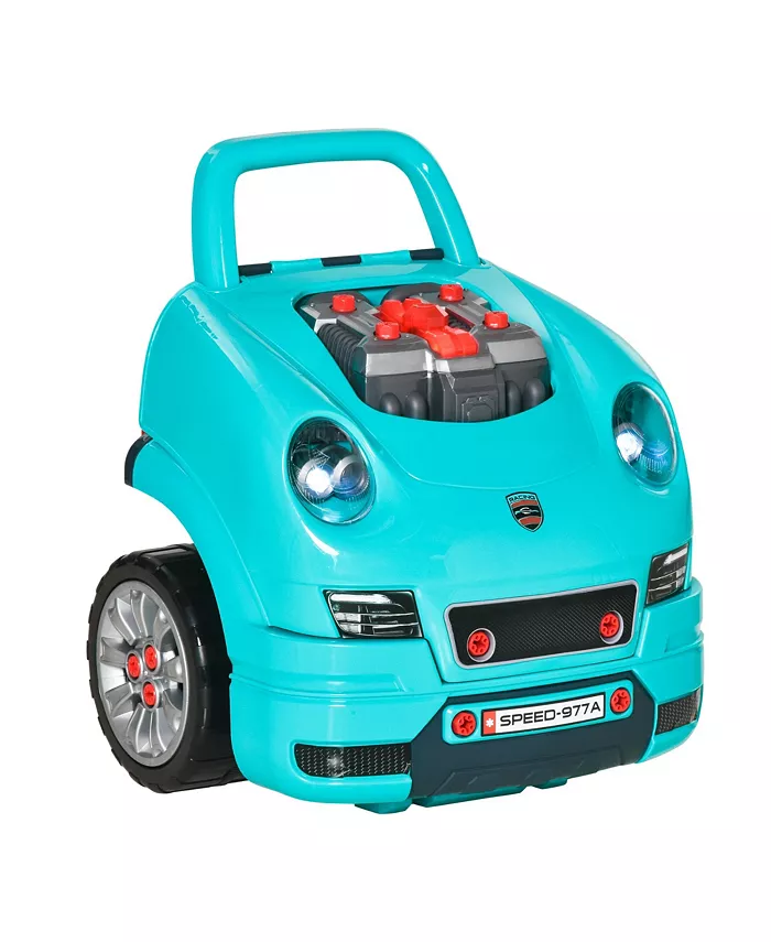 Qaba Workshop Kids Car Engine Toyset Car Play Maintenance Repair Station - Mycitystee