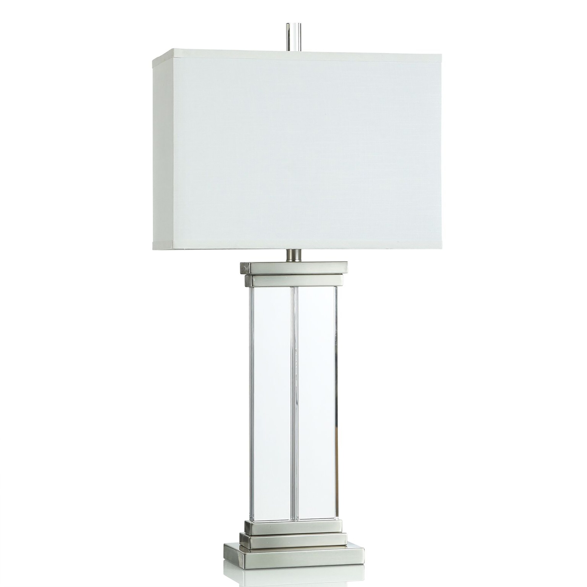 Steel and Clear Crystal Table Lamp - Dutchess Silver - 5.5