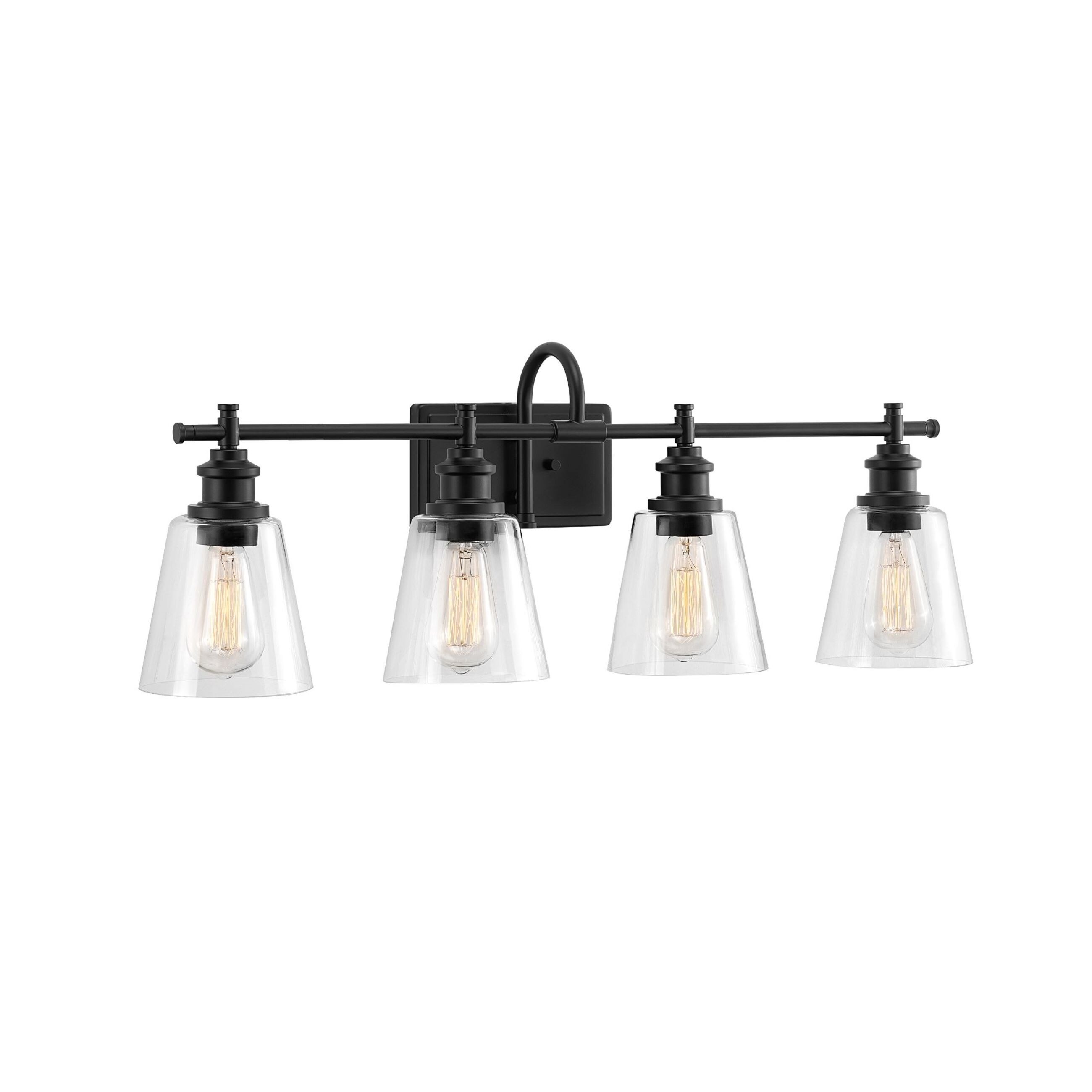 KAWOTI 4-Light Bathroom Vanity Light with Glass Shade - Mycitystee