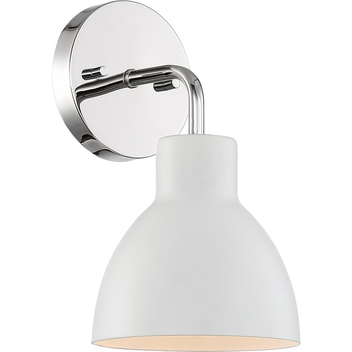 Sloan 1 Light VanityPolished Nickel and Matte White Finish - Mycitystee
