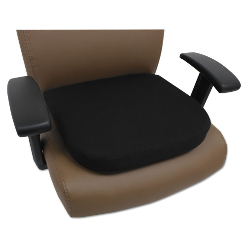 Alera Cooling Gel Memory Foam Seat Cushion， Non-Slip Undercushion Cover， 16.5 x 15.75 x 2.75， Black (CGC511) - Mycitystee