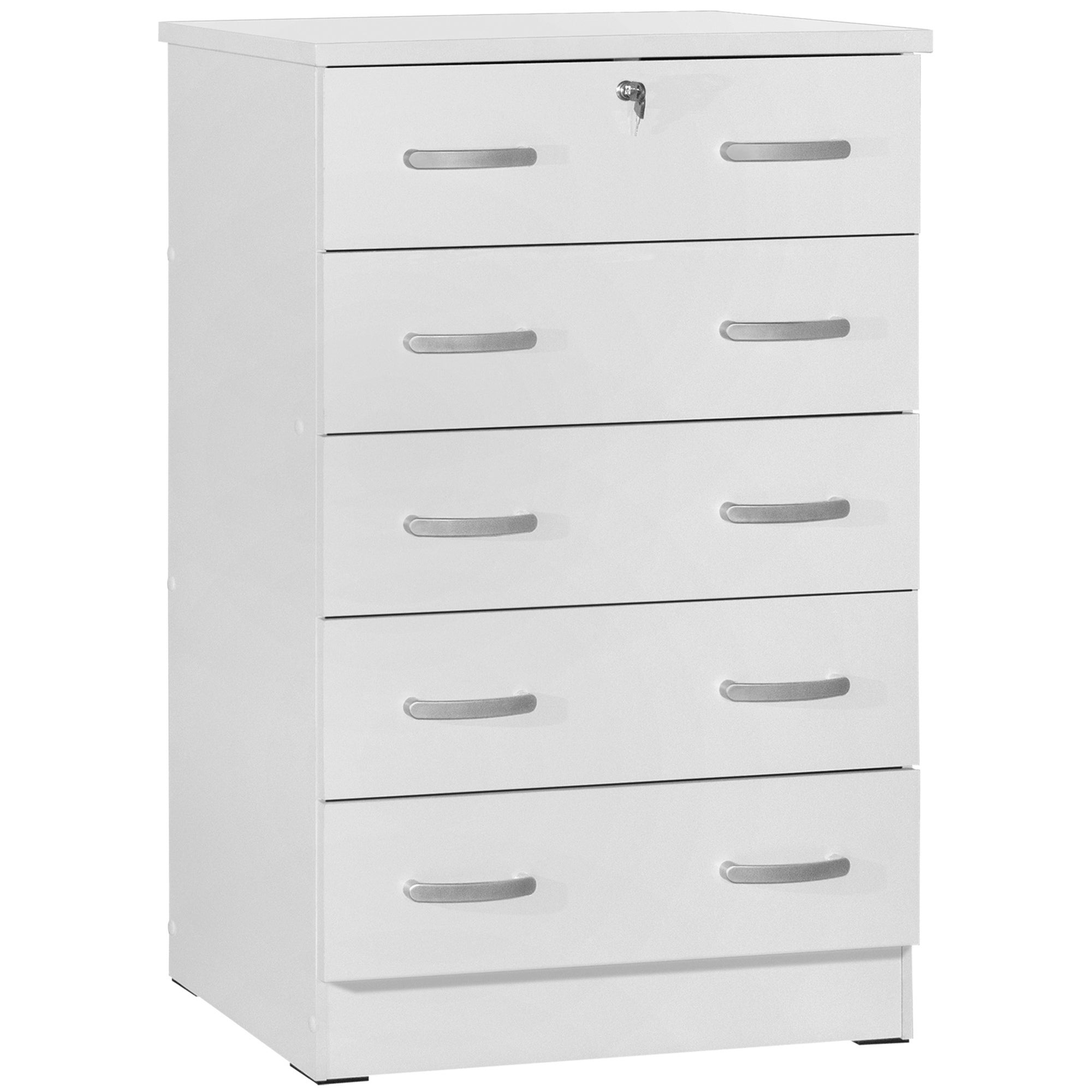 Cindy 5 Drawer Chest Wooden Dresser with Lock - - 36724819 - Mycitystee