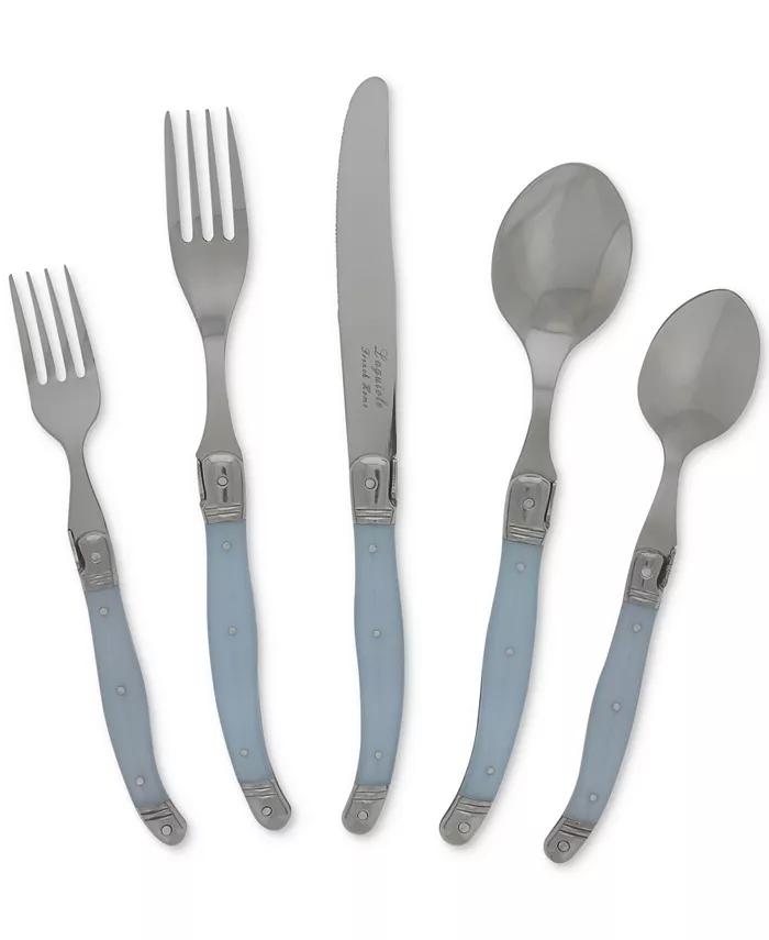 French Home Laguiole 20-Piece Ice Blue Flatware Set， Service for 4 - Mycitystee
