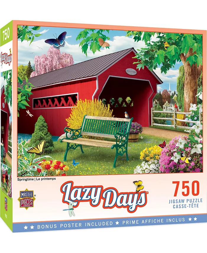 MasterPieces Puzzles Lazy Days - Springtime 750 Piece Puzzle By Alan Giana - Mycitystee