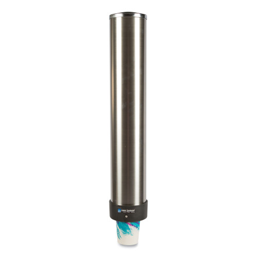 San Jamar Large Water Cup Dispenser with Removable Cap， For 12 oz to 24 oz Cups， Stainless Steel (C3400P) - Mycitystee